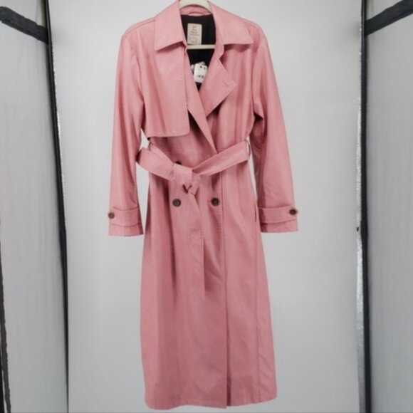 Free People Morrison Trench Long Coat Vegan Leather Front Button Closure… - Picture 4 of 8